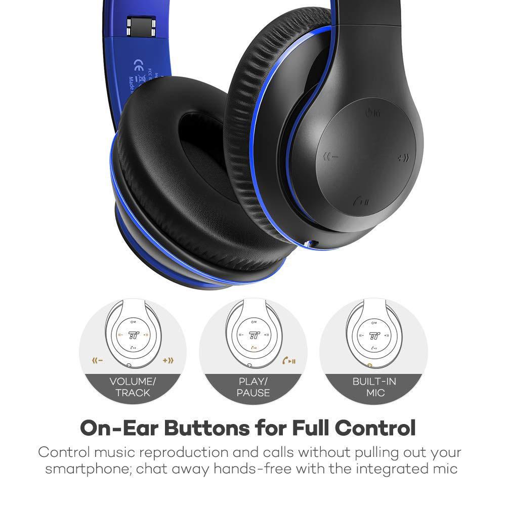 Wireless Headset with Dual 40mm Drivers Over Ear Headphones