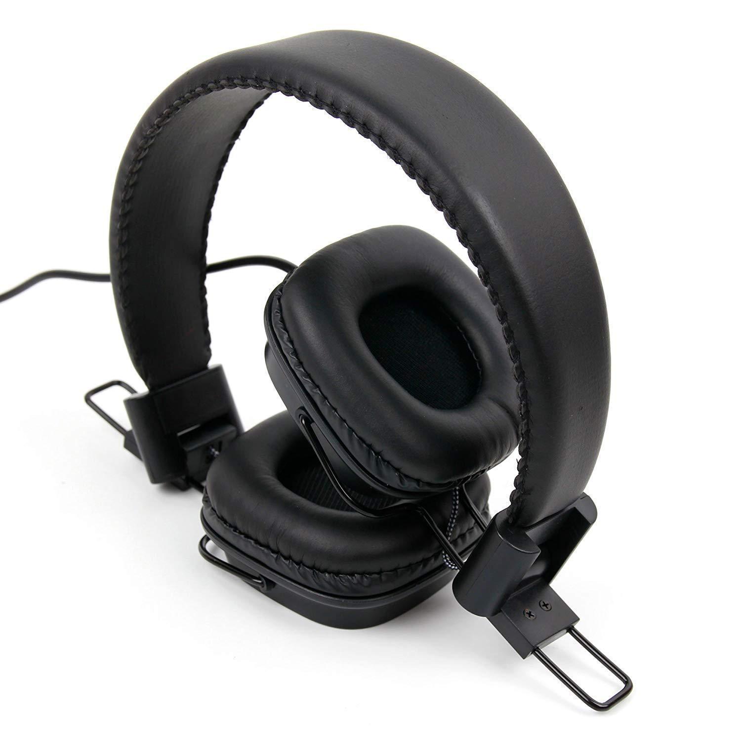 Premium Padded Black Headphones with Microphone