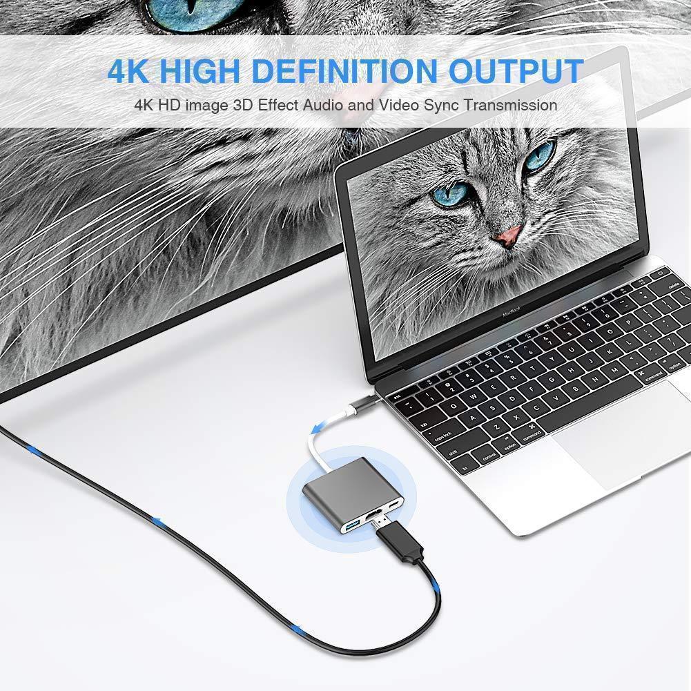 USB C to HDMI Adapter, USB 3.1 Type-C Hub to HDMI 4k+USB 3.0+USB-C Charging Port