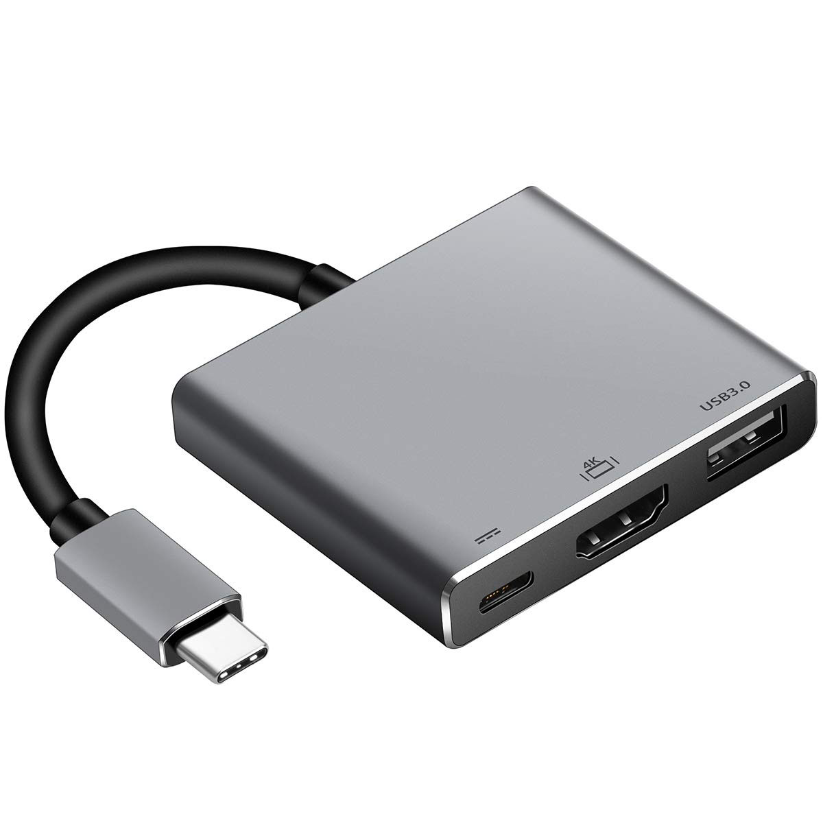 Multiport Type C to HDMI 4K Adapter with USB 3.0 Port and USB C Charging Port