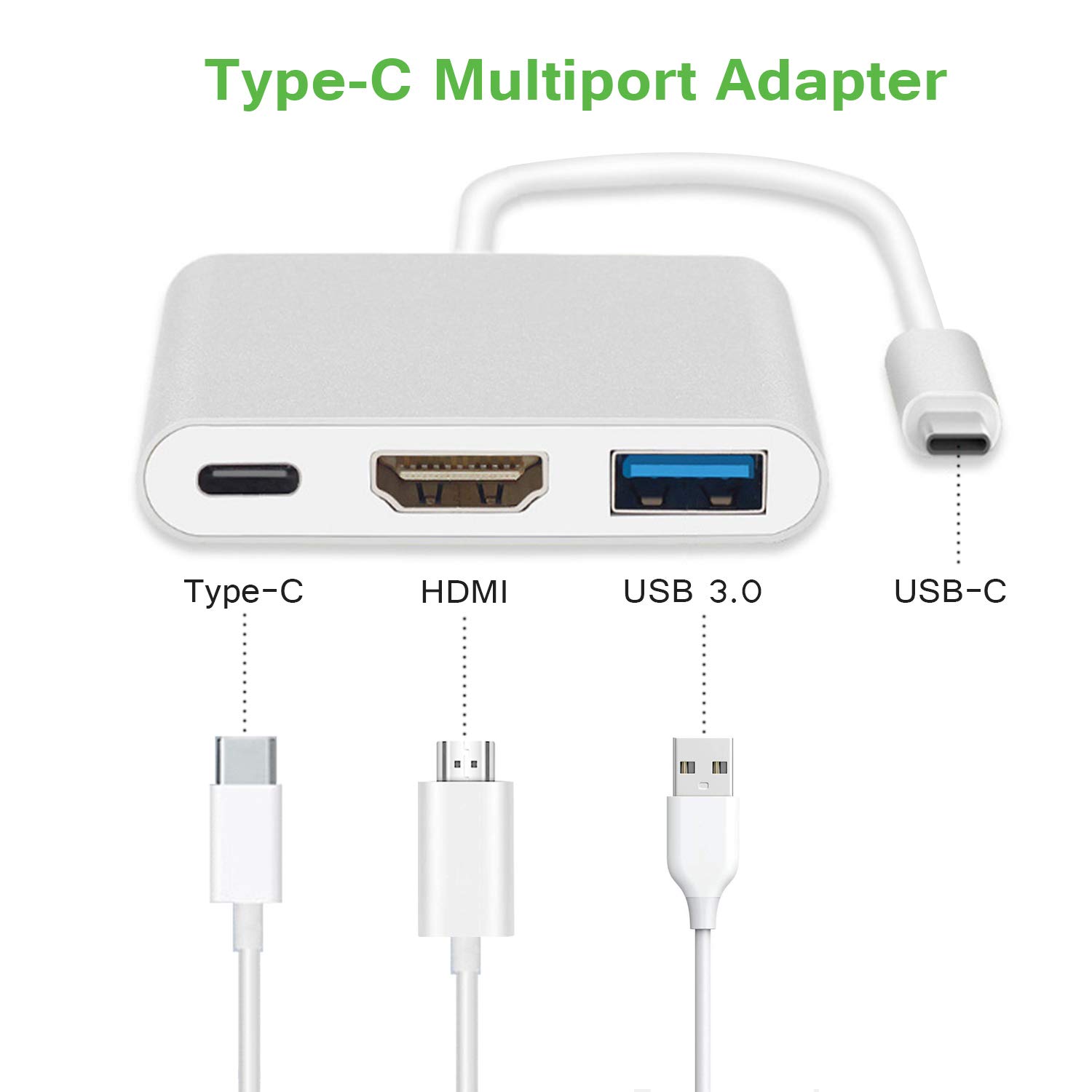 USB-C to HDMI Adapter, 4K Multiport AV Converter