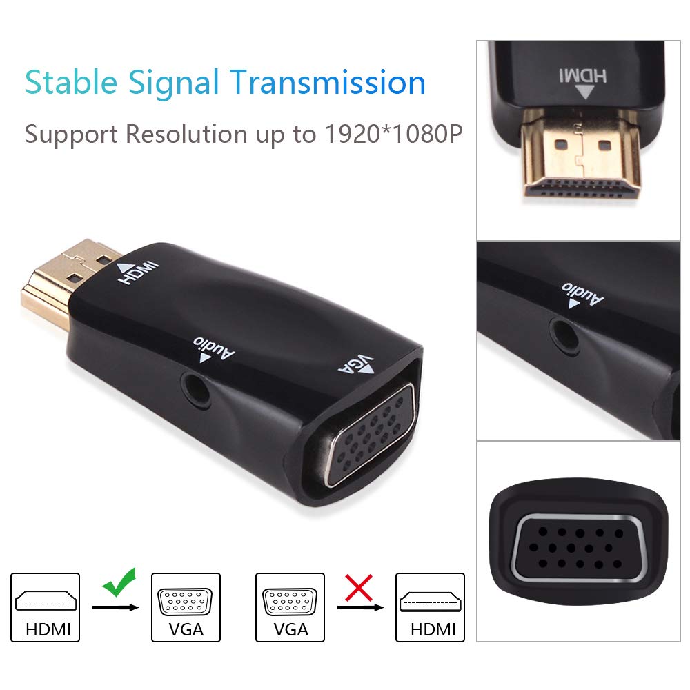 HDMI to VGA Adapter Converter with Audio