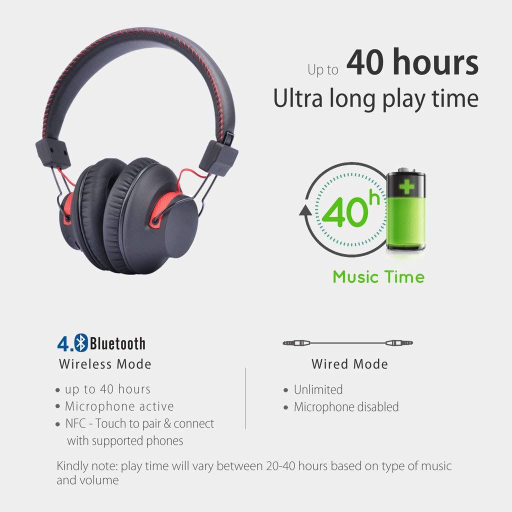 Wireless Wired Bluetooth Over Ear Headphones