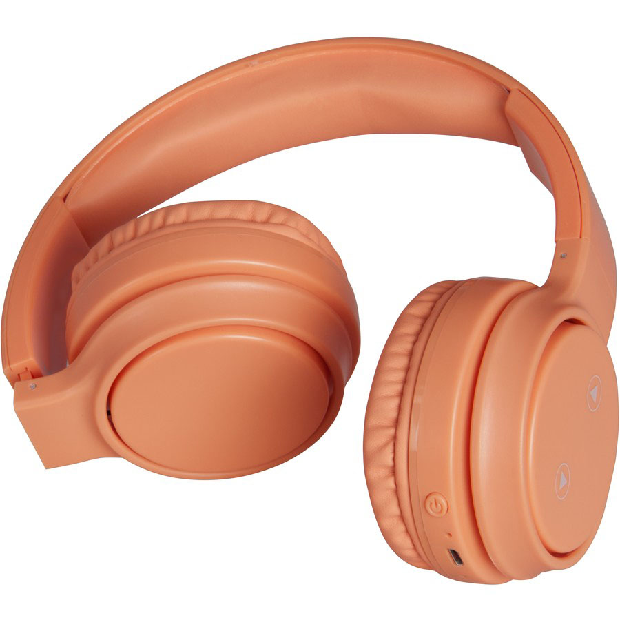 Foldable Padded Hands-Free Headphones - Peach