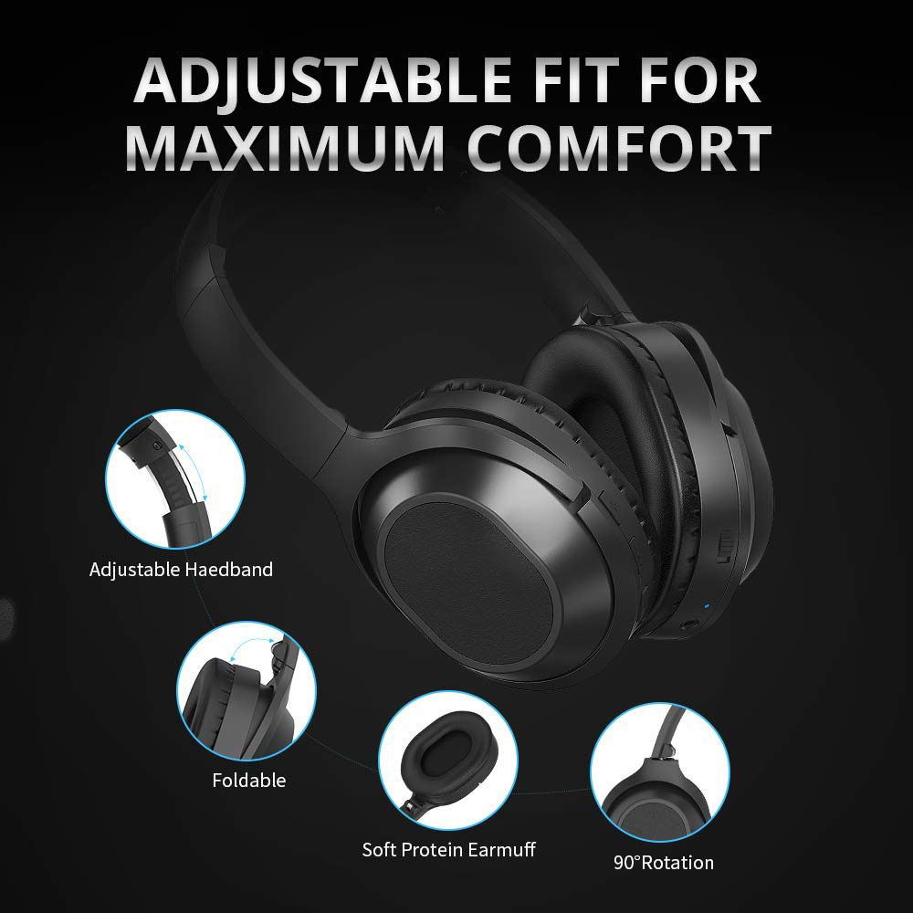 Active Noise Cancelling Headphones Bluetooth Headphones