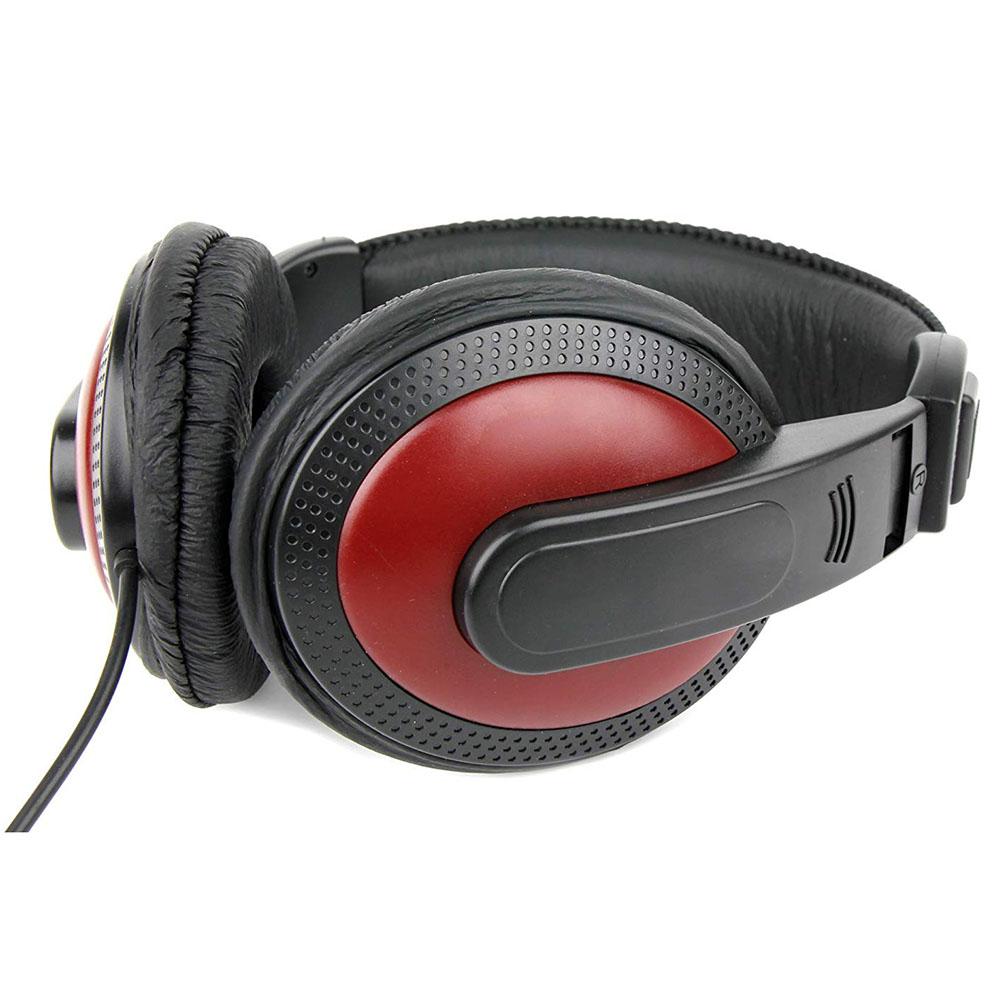 Passive Noise-Cancelling, Comfort, Black/Red Stereo Over-Ear Headphones